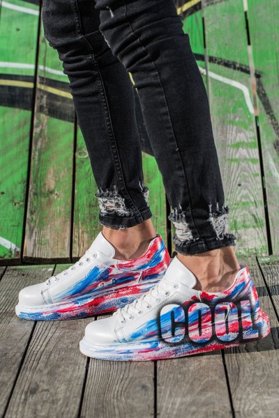 CH254 - CBT Pittura Erkek Ayakkabı 425 BORDO MAVI COOL