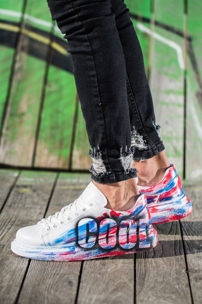 CH254 - CBT Pittura Erkek Ayakkabı 425 BORDO MAVI COOL