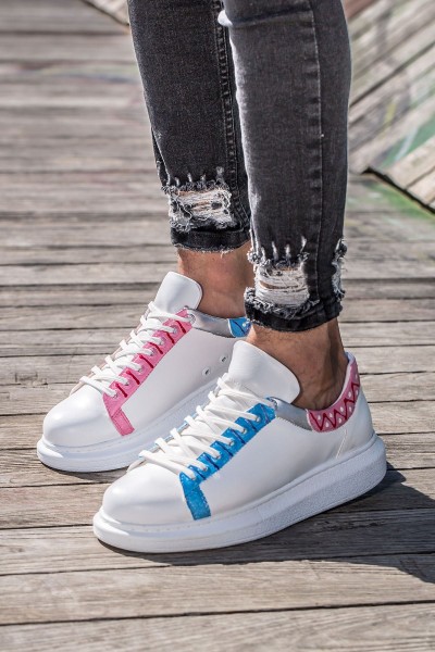 CH254 - CBT Pittura Erkek Ayakkabı 420 MAVI-PEMBE ISLEME