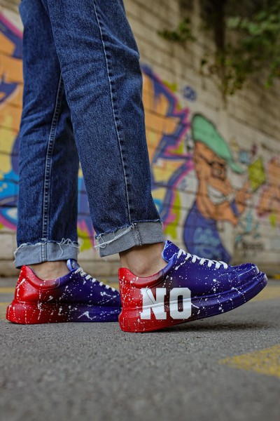 CH254 - CBT Pittura Erkek Ayakkabı 441 MAVI / KIRMIZI YES