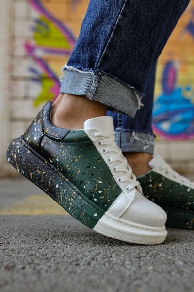 CH254 - CBT Pittura Erkek Ayakkabı 437 BEYAZ / YESIL / SIYAH