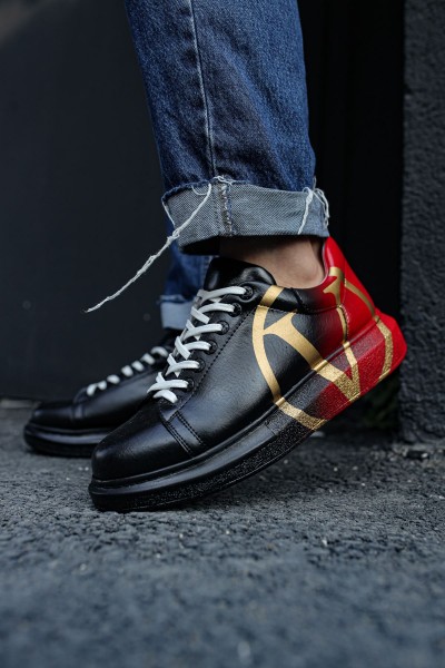 CH254 - CBT Pittura Erkek Ayakkabı 411 V  SIYAH / KIRMIZI