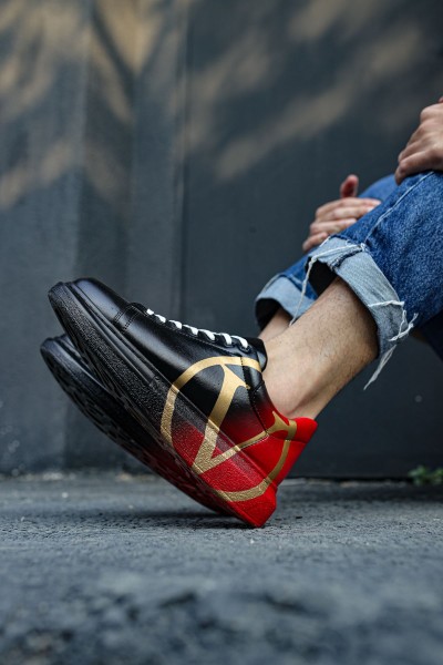 CH254 - CBT Pittura Erkek Ayakkabı 411 V  SIYAH / KIRMIZI