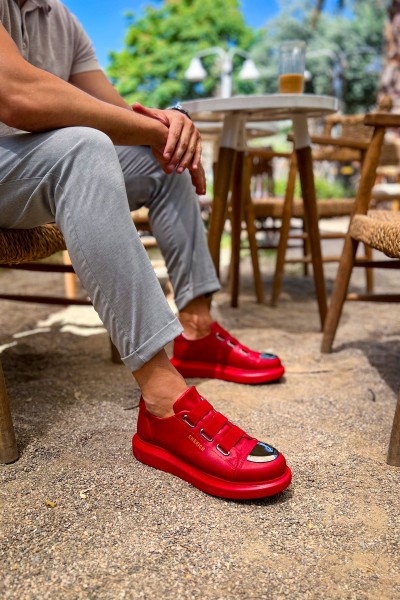 CH251 - CRT Mirror Erkek Ayakkabı KIRMIZI