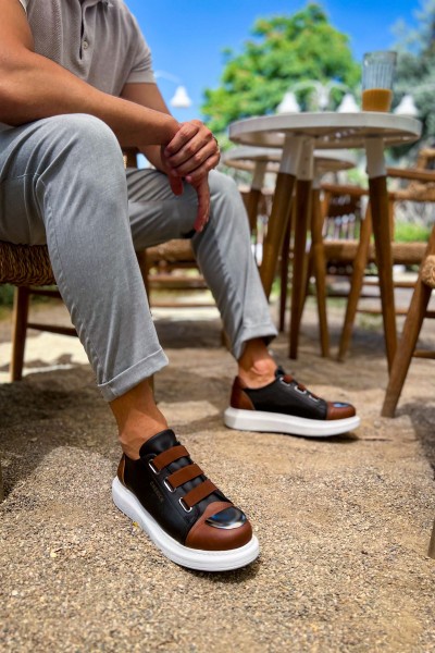 CH251 - GBT Mirror Furry Erkek Ayakkabı SIYAH/TABA