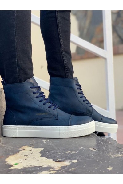CH029 - CBT Vulcanized Lace Up Erkek Bot LACIVERT