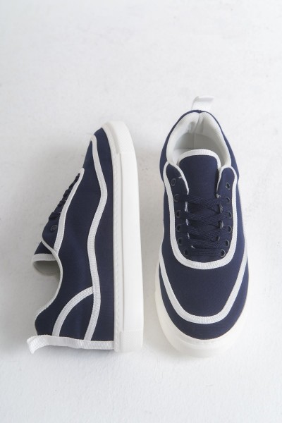 RS625 - Keten Erkek Spor Ayakkabı Lacivert Beyaz