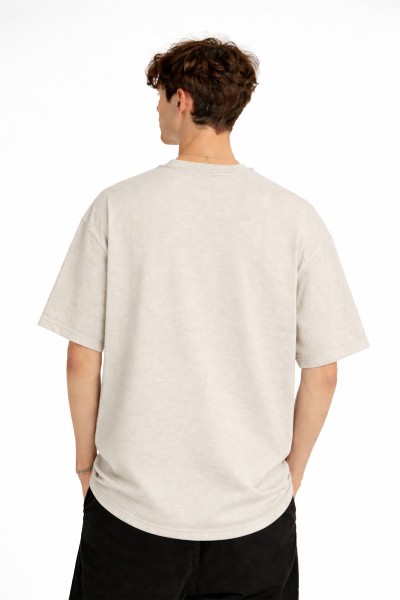 Blurry - Oversize Erkek Tişört BEJ
