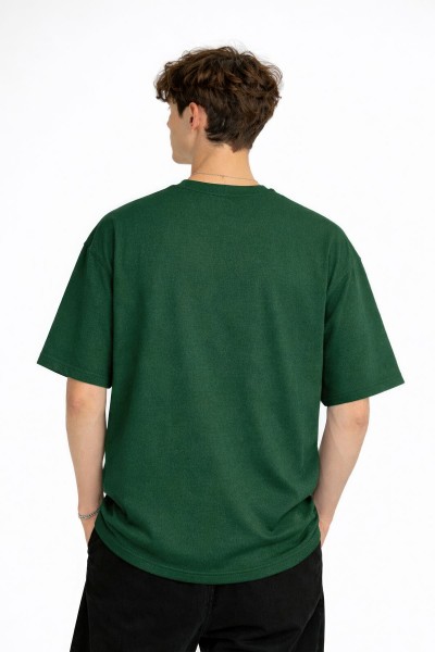 Deer - Oversize Erkek Tişört HAKI