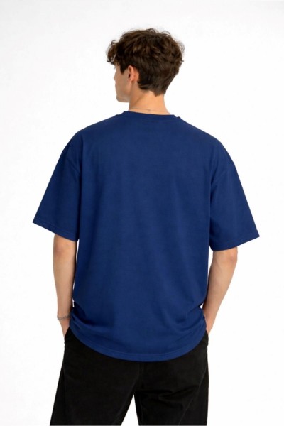 CH - Bear Baskılı Oversize Tişört LACIVERT