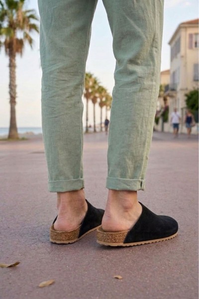 JY0556 Ravn Bağcıksız Hakiki Süet Deri Erkek Günlük Mantar Taban Loafer Klasik Ayakkabı HDMT - Siyah JY0556 Ravn Bağcıksız Hakiki Süet Deri Erkek Günlük Mantar Taban Loafer Klasik Ayakkabı HDMT - Siyah