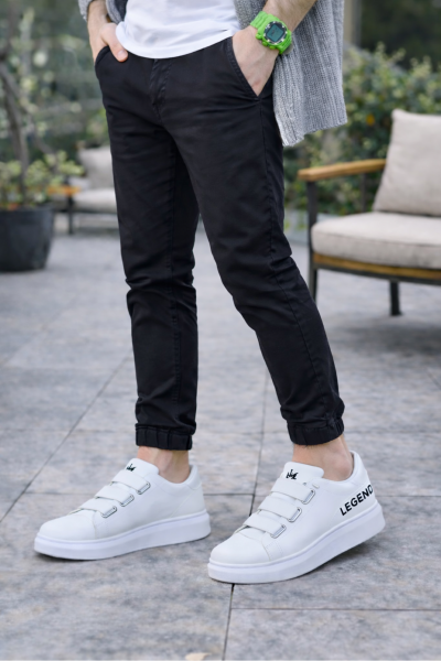 JY029 Mono Bağcıksız 3 Bantlı Lastikli Legend Cilt Erkek Günlük Sneaker Ayakkabı CBT - Beyaz JY029 Mono Bağcıksız 3 Bantlı Lastikli Legend Cilt Erkek Günlük Sneaker Ayakkabı CBT - Beyaz