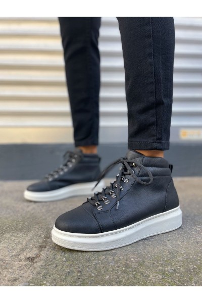 JY206 Ottawa Bağcıklı Ortopedik Taban Cilt Erkek Spor Bot CBT - Siyah JY206 Ottawa Bağcıklı Ortopedik Taban Cilt Erkek Spor Bot CBT - Siyah