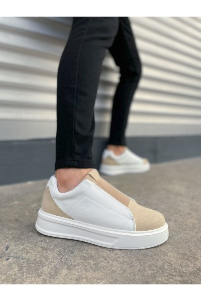 JY007 Alba Bağcıksız Süet Cilt Erkek Günlük Sneaker Ayakkabı SCBT Bej/Beyaz JY007 Alba Bağcıksız Süet Cilt Erkek Günlük Sneaker Ayakkabı SCBT Bej/Beyaz