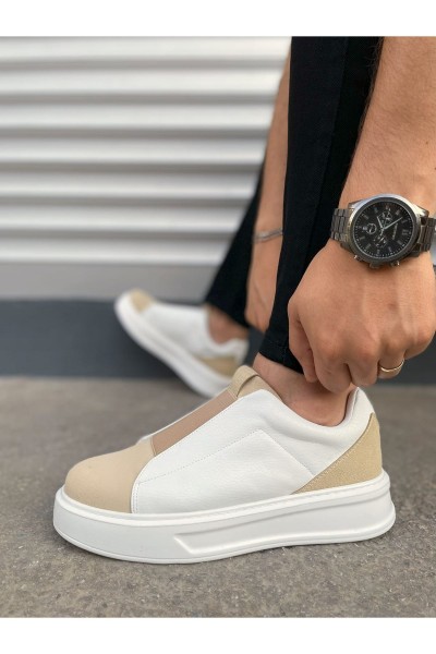 JY007 Alba Bağcıksız Süet Cilt Erkek Günlük Sneaker Ayakkabı SCBT Bej/Beyaz JY007 Alba Bağcıksız Süet Cilt Erkek Günlük Sneaker Ayakkabı SCBT Bej/Beyaz