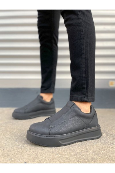 JY007 Alba Bağcıksız Cilt Erkek Günlük Sneaker Ayakkabı CST Siyah JY007 Alba Bağcıksız Cilt Erkek Günlük Sneaker Ayakkabı CST Siyah