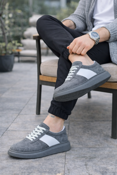 JY011 Line Erkek Günlük Bağcıklı Süet Spor Sneaker Ayakkabı SGT - Gri/Beyaz JY011 Line Erkek Günlük Bağcıklı Süet Spor Sneaker Ayakkabı SGT - Gri/Beyaz
