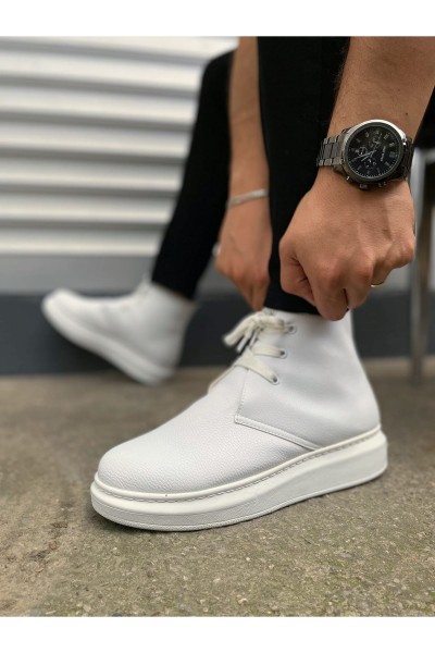 JY207 Oslo Bağcıklı Ortopedik Taban Cilt Erkek Spor Bot CBT - Beyaz JY207 Oslo Bağcıklı Ortopedik Taban Cilt Erkek Spor Bot CBT - Beyaz