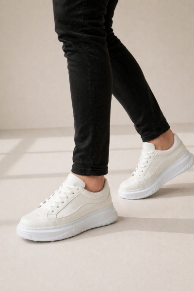 JY507 Dara Bağcıklı Cilt Erkek Günlük Sneaker Ayakkabı CBT Beyaz JY507 Dara Bağcıklı Cilt Erkek Günlük Sneaker Ayakkabı CBT Beyaz
