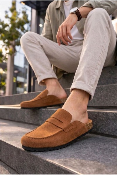 JY0456 Rayn Bağcıksız Hakiki Süet Deri Erkek Günlük Mantar Taban Loafer Klasik Ayakkabı HDMT - Taba JY0456 Rayn Bağcıksız Hakiki Süet Deri Erkek Günlük Mantar Taban Loafer Klasik Ayakkabı HDMT - Taba