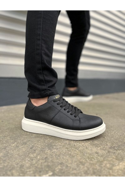 JY151 Boost Bağcıklı Cilt Erkek Günlük Sneaker Ayakkabı CBT - Siyah JY151 Boost Bağcıklı Cilt Erkek Günlük Sneaker Ayakkabı CBT - Siyah
