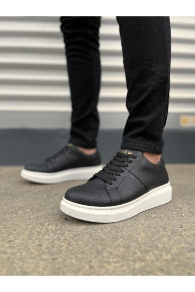 JY151 Boost Bağcıklı Cilt Erkek Günlük Sneaker Ayakkabı CBT - Siyah JY151 Boost Bağcıklı Cilt Erkek Günlük Sneaker Ayakkabı CBT - Siyah