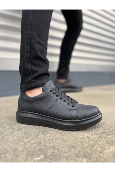 JY151 Boost Bağcıklı Cilt Erkek Günlük Sneaker Ayakkabı CST - Siyah JY151 Boost Bağcıklı Cilt Erkek Günlük Sneaker Ayakkabı CST - Siyah