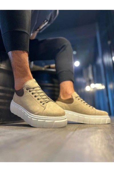 JY144 Volt Bağcıklı Süet Erkek Günlük Sneaker Yüksek Taban Ayakkabı SBT Krem JY144 Volt Bağcıklı Süet Erkek Günlük Sneaker Yüksek Taban Ayakkabı SBT Krem