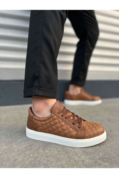 JY166 Prestige Bağcıklı Cilt Kapitone Desenli Erkek Günlük Sneaker Ayakkabı CBT - Taba JY166 Prestige Bağcıklı Cilt Kapitone Desenli Erkek Günlük Sneaker Ayakkabı CBT - Taba