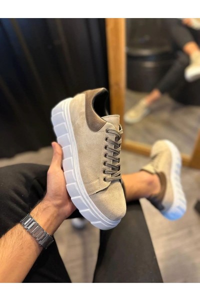 JY144 Volt Bağcıklı Süet Erkek Günlük Sneaker Yüksek Taban Ayakkabı SBT Krem JY144 Volt Bağcıklı Süet Erkek Günlük Sneaker Yüksek Taban Ayakkabı SBT Krem