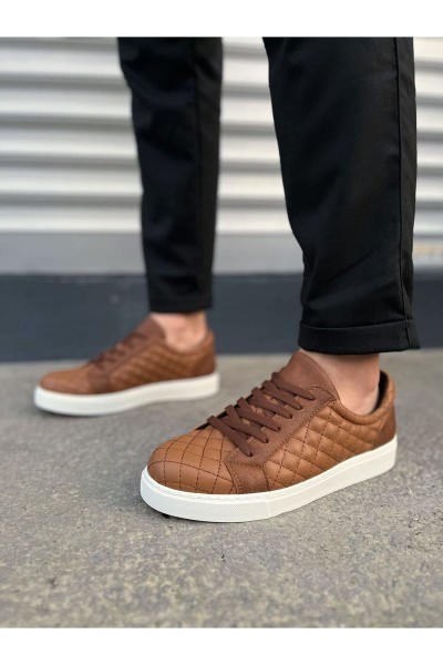 JY166 Prestige Bağcıklı Cilt Kapitone Desenli Erkek Günlük Sneaker Ayakkabı CBT - Taba JY166 Prestige Bağcıklı Cilt Kapitone Desenli Erkek Günlük Sneaker Ayakkabı CBT - Taba