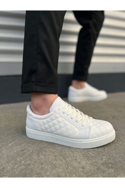 JY166 Prestige Bağcıklı Cilt Kapitone Desenli Erkek Günlük Sneaker Ayakkabı CBT - Beyaz JY166 Prestige Bağcıklı Cilt Kapitone Desenli Erkek Günlük Sneaker Ayakkabı CBT - Beyaz