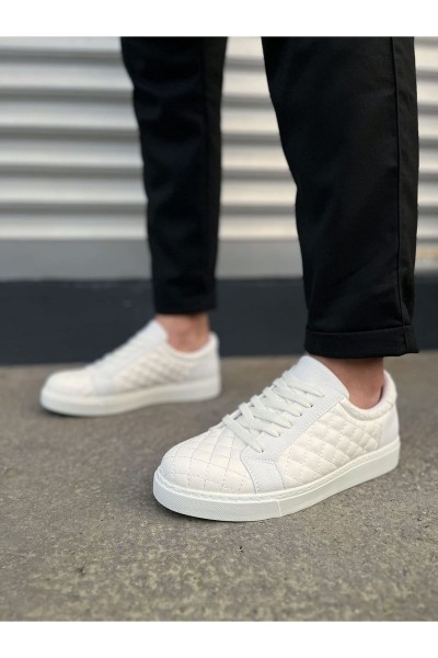 JY166 Prestige Bağcıklı Cilt Kapitone Desenli Erkek Günlük Sneaker Ayakkabı CBT - Beyaz JY166 Prestige Bağcıklı Cilt Kapitone Desenli Erkek Günlük Sneaker Ayakkabı CBT - Beyaz