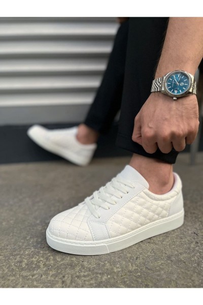 JY166 Prestige Bağcıklı Cilt Kapitone Desenli Erkek Günlük Sneaker Ayakkabı CBT - Beyaz JY166 Prestige Bağcıklı Cilt Kapitone Desenli Erkek Günlük Sneaker Ayakkabı CBT - Beyaz