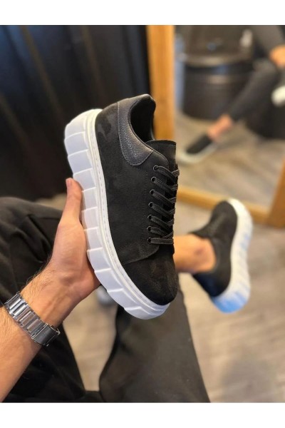 JY144 Volt Bağcıklı Süet Erkek Günlük Sneaker Yüksek Taban Ayakkabı SBT Siyah JY144 Volt Bağcıklı Süet Erkek Günlük Sneaker Yüksek Taban Ayakkabı SBT Siyah