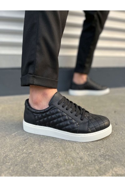 JY166 Prestige Bağcıklı Cilt Kapitone Desenli Erkek Günlük Sneaker Ayakkabı CBT - Siyah JY166 Prestige Bağcıklı Cilt Kapitone Desenli Erkek Günlük Sneaker Ayakkabı CBT - Siyah