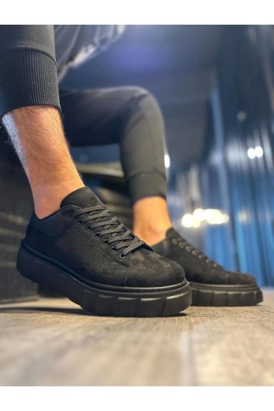 JY144 Volt Bağcıklı Süet Erkek Günlük Sneaker Yüksek Taban Ayakkabı SST Siyah JY144 Volt Bağcıklı Süet Erkek Günlük Sneaker Yüksek Taban Ayakkabı SST Siyah