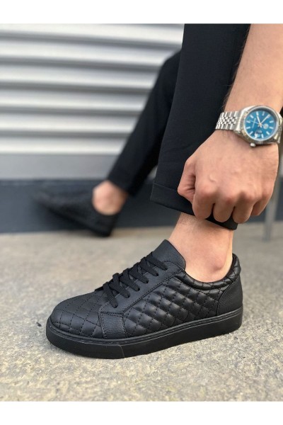 JY166 Prestige Bağcıklı Cilt Kapitone Desenli Erkek Günlük Sneaker Ayakkabı CST - Siyah JY166 Prestige Bağcıklı Cilt Kapitone Desenli Erkek Günlük Sneaker Ayakkabı CST - Siyah