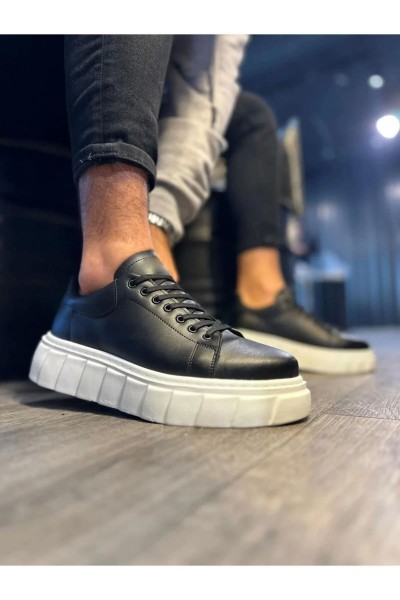 JY144 Volt Bağcıklı Cilt Erkek Günlük Sneaker Yüksek Taban Ayakkabı CBT Siyah JY144 Volt Bağcıklı Cilt Erkek Günlük Sneaker Yüksek Taban Ayakkabı CBT Siyah
