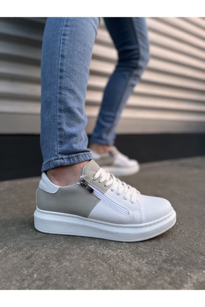 JY155 Warrior Bağcıklı ve Fermuarlı Cilt Süet Erkek Günlük Sneaker Ayakkabı CSBT - Beyaz/Gri JY155 Warrior Bağcıklı ve Fermuarlı Cilt Süet Erkek Günlük Sneaker Ayakkabı CSBT - Beyaz/Gri