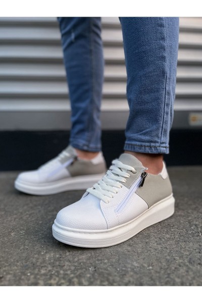 JY155 Warrior Bağcıklı ve Fermuarlı Cilt Süet Erkek Günlük Sneaker Ayakkabı CSBT - Beyaz/Gri JY155 Warrior Bağcıklı ve Fermuarlı Cilt Süet Erkek Günlük Sneaker Ayakkabı CSBT - Beyaz/Gri