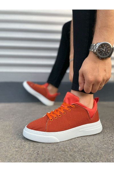 JY204 Flex Bağcıklı Keten Kumaş Erkek Günlük Sneaker Ayakkabı KBT - Turuncu JY204 Flex Bağcıklı Keten Kumaş Erkek Günlük Sneaker Ayakkabı KBT - Turuncu