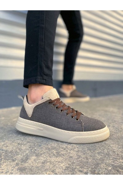 JY204 Flex Bağcıklı Keten Kumaş Erkek Günlük Sneaker Ayakkabı KKT - Kahverengi/Krem JY204 Flex Bağcıklı Keten Kumaş Erkek Günlük Sneaker Ayakkabı KKT - Kahverengi/Krem