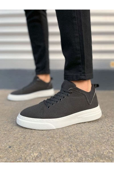 JY204 Flex Bağcıklı Keten Kumaş Erkek Günlük Sneaker Ayakkabı KBT - Siyah JY204 Flex Bağcıklı Keten Kumaş Erkek Günlük Sneaker Ayakkabı KBT - Siyah
