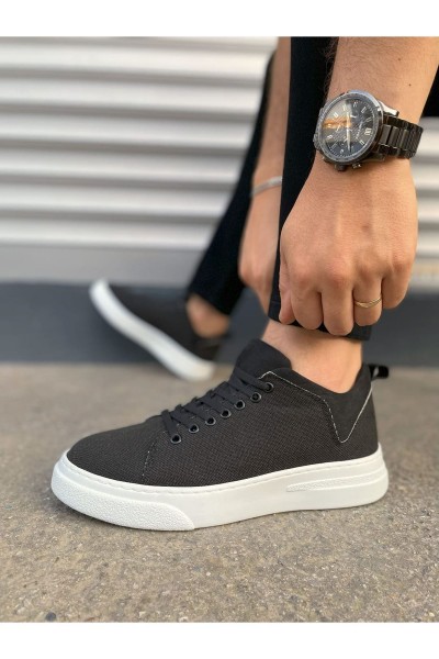 JY204 Flex Bağcıklı Keten Kumaş Erkek Günlük Sneaker Ayakkabı KBT - Siyah JY204 Flex Bağcıklı Keten Kumaş Erkek Günlük Sneaker Ayakkabı KBT - Siyah