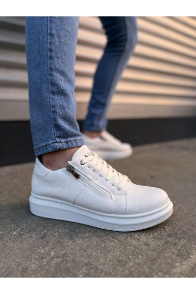 JY155 Warrior Bağcıklı ve Fermuarlı Cilt Erkek Günlük Sneaker Ayakkabı CBT - Beyaz JY155 Warrior Bağcıklı ve Fermuarlı Cilt Erkek Günlük Sneaker Ayakkabı CBT - Beyaz