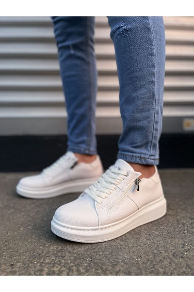 JY155 Warrior Bağcıklı ve Fermuarlı Cilt Erkek Günlük Sneaker Ayakkabı CBT - Beyaz JY155 Warrior Bağcıklı ve Fermuarlı Cilt Erkek Günlük Sneaker Ayakkabı CBT - Beyaz