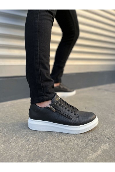 JY155 Warrior Bağcıklı ve Fermuarlı Cilt Erkek Günlük Sneaker Ayakkabı CBT - Siyah JY155 Warrior Bağcıklı ve Fermuarlı Cilt Erkek Günlük Sneaker Ayakkabı CBT - Siyah