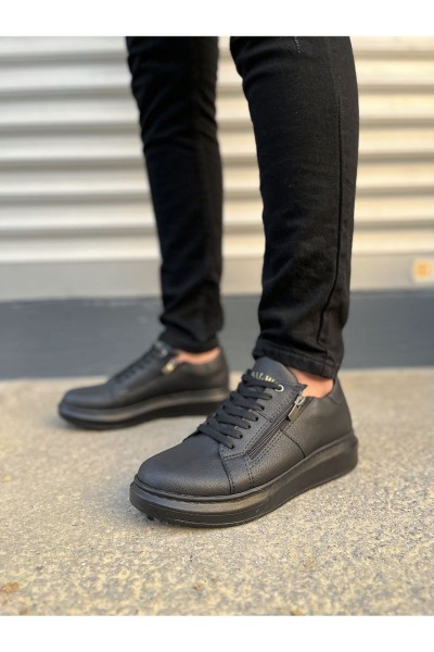 JY155 Warrior Bağcıklı ve Fermuarlı Cilt Erkek Günlük Sneaker Ayakkabı CST - Siyah JY155 Warrior Bağcıklı ve Fermuarlı Cilt Erkek Günlük Sneaker Ayakkabı CST - Siyah