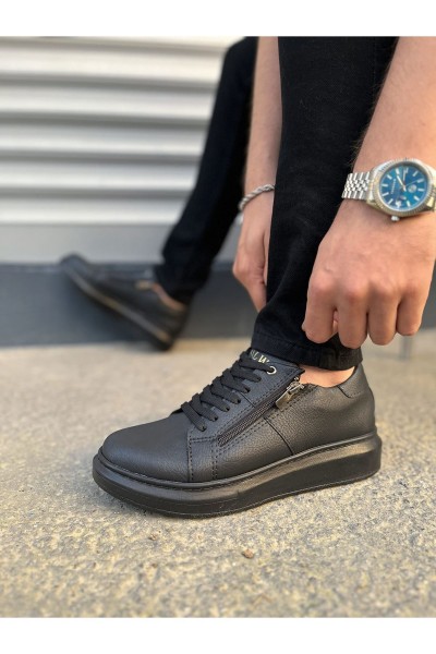 JY155 Warrior Bağcıklı ve Fermuarlı Cilt Erkek Günlük Sneaker Ayakkabı CST - Siyah JY155 Warrior Bağcıklı ve Fermuarlı Cilt Erkek Günlük Sneaker Ayakkabı CST - Siyah